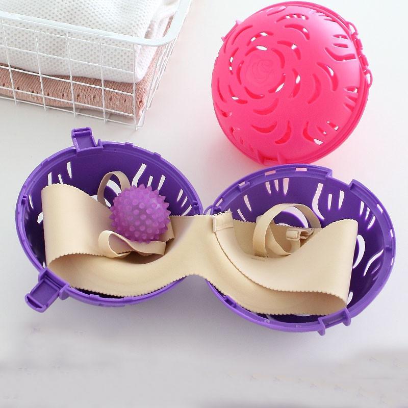 1pcs Home Convenient Bubble Bra Double Ball Saver Washer Bra Laundry Wash Washing Ball