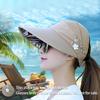 1pc Women'S Adjustable Sun Hat with Floral Embroidery - Protection, Lightweight & Breathable, Ideal for Beach, Casual Style, Beach Accessories