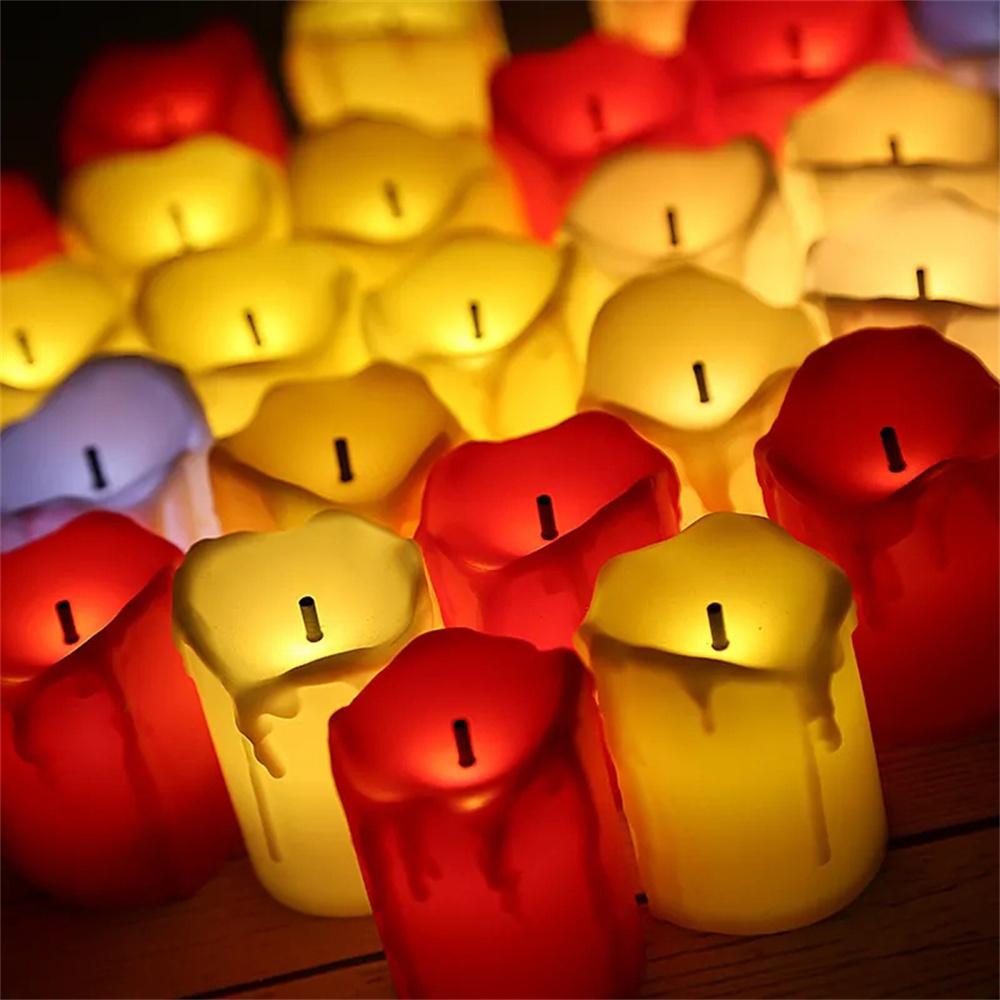 6Pcs LED Candle Light Set Flameless LED Candle Tea Light Warm White Flameless Candle for Halloween Christmas Decoration Gifts