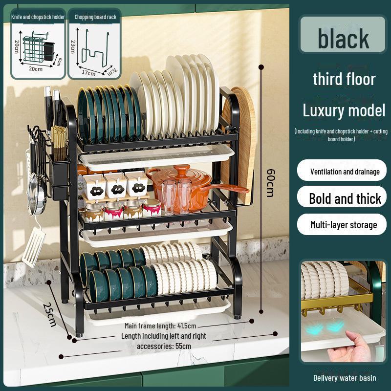 

Многофункциональная полка для хранения посуды на кухонной мойке