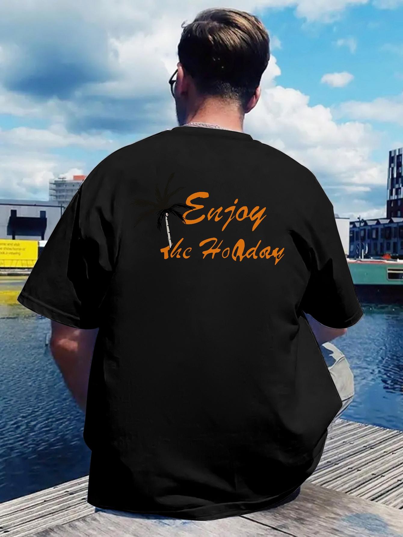 Enjoy the Holidays Graphic T-shirt - Casual Summer Beachwear S