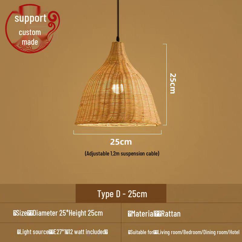 Bamboo Weaving Pendant Lamp - Zen Tea Room & Restaurant Lighting, New Chinese Style Rattan Lantern