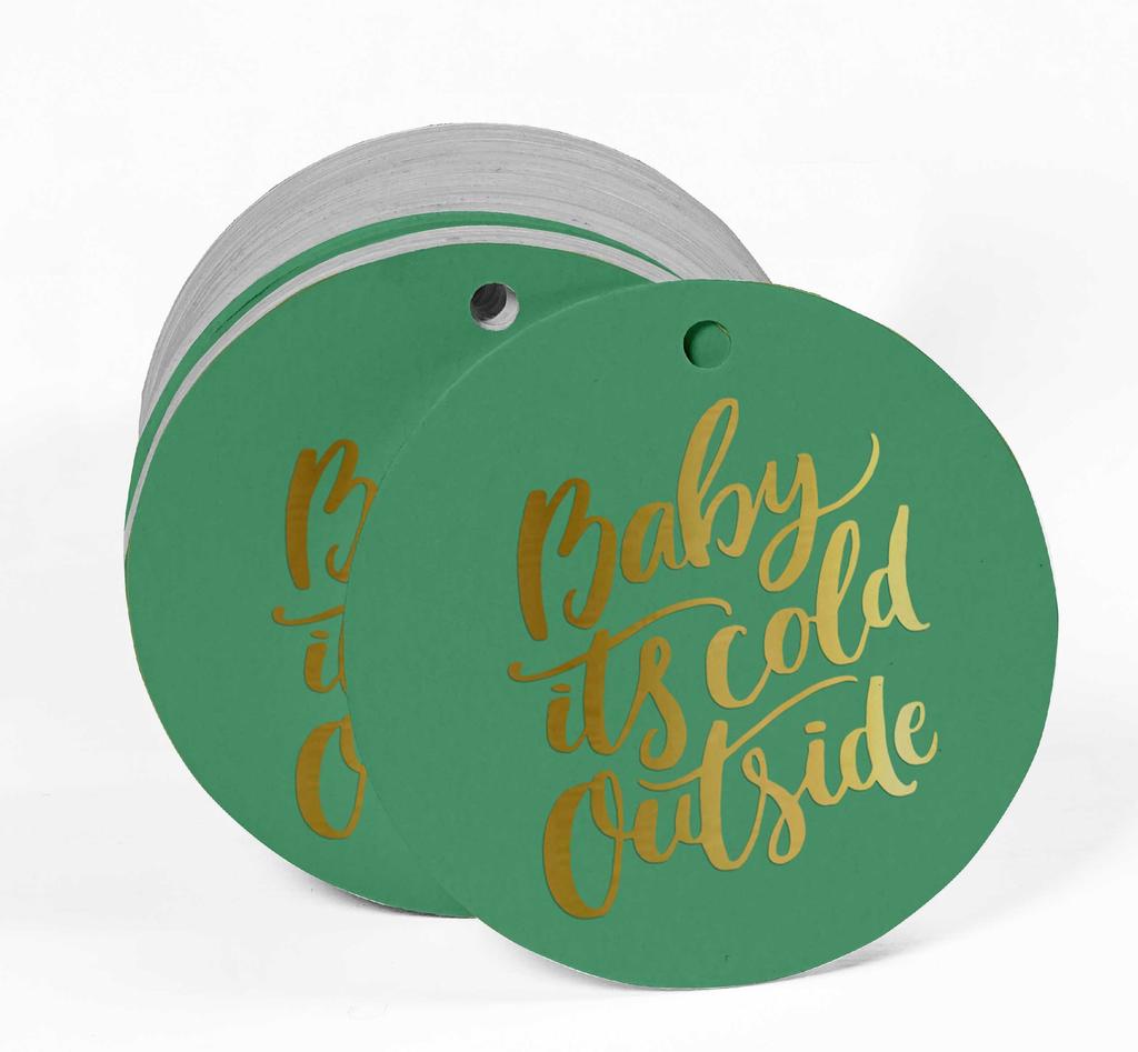 Inkdotpot Real Gold Foil Baby It's Cold Outside Baby Shower Tags Favor Hang Paper Tags 100
