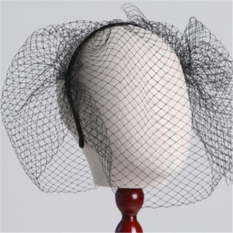 Birdcage Wedding Veil Hairband for Bride Half Face Cover Veil Headband Dance Party Elegant Headdress Evening Party Veil