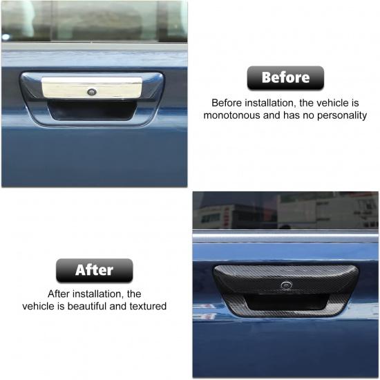 RT-TCZ Rear Trunk Door Tailgate Handle Cover Trim Decoration Accessories for 2018 2019 2020 2021 2022 Dodge Ram 1500 (Carbon Fiber Grain)