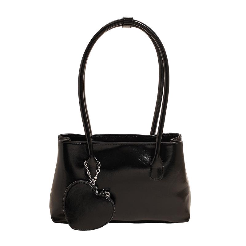 

2025 Trendy Niche Design Versatile Women s Shiny Shoulder Bag чёрный