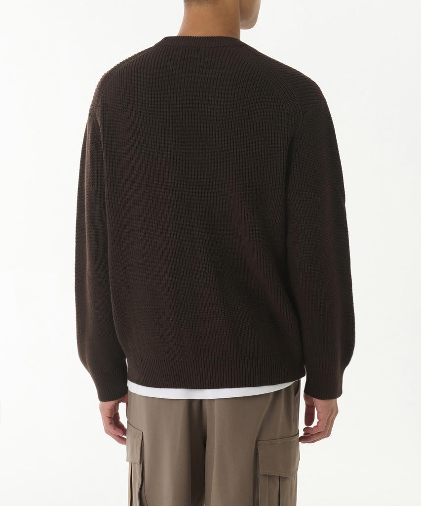 MUSINSA STANDARD Cotton Ribbed Crew Neck Knit [Brown]