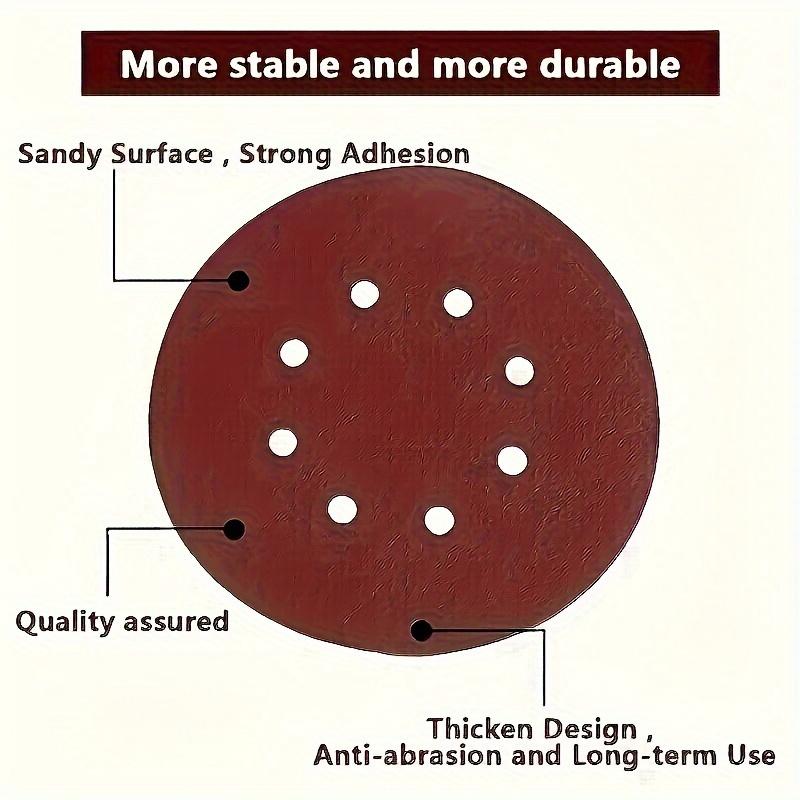 30PCS 5 inch (125mm) round sandpaper, 8-hole sanding sandpaper, 60/80/100 mesh, suitable for polishing