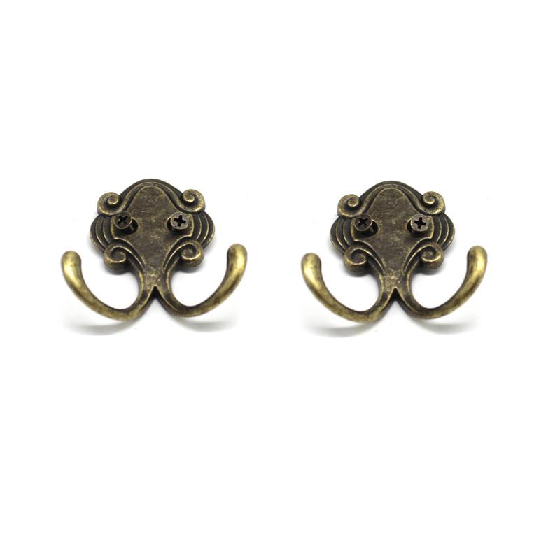 

2 шт. Ретро Цинковый сплав Двойной крючок для одежды, пальто, халата, сумки, шляпы, Вешалка, Античная бронза 23мм*53мм*55мм