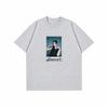 Korean Unisexs Tshirts Daily Polaroid Film Vibe Aesthetic Handwritten Signature Girl Portrait Print Unisex Crew Neck Tshirt
