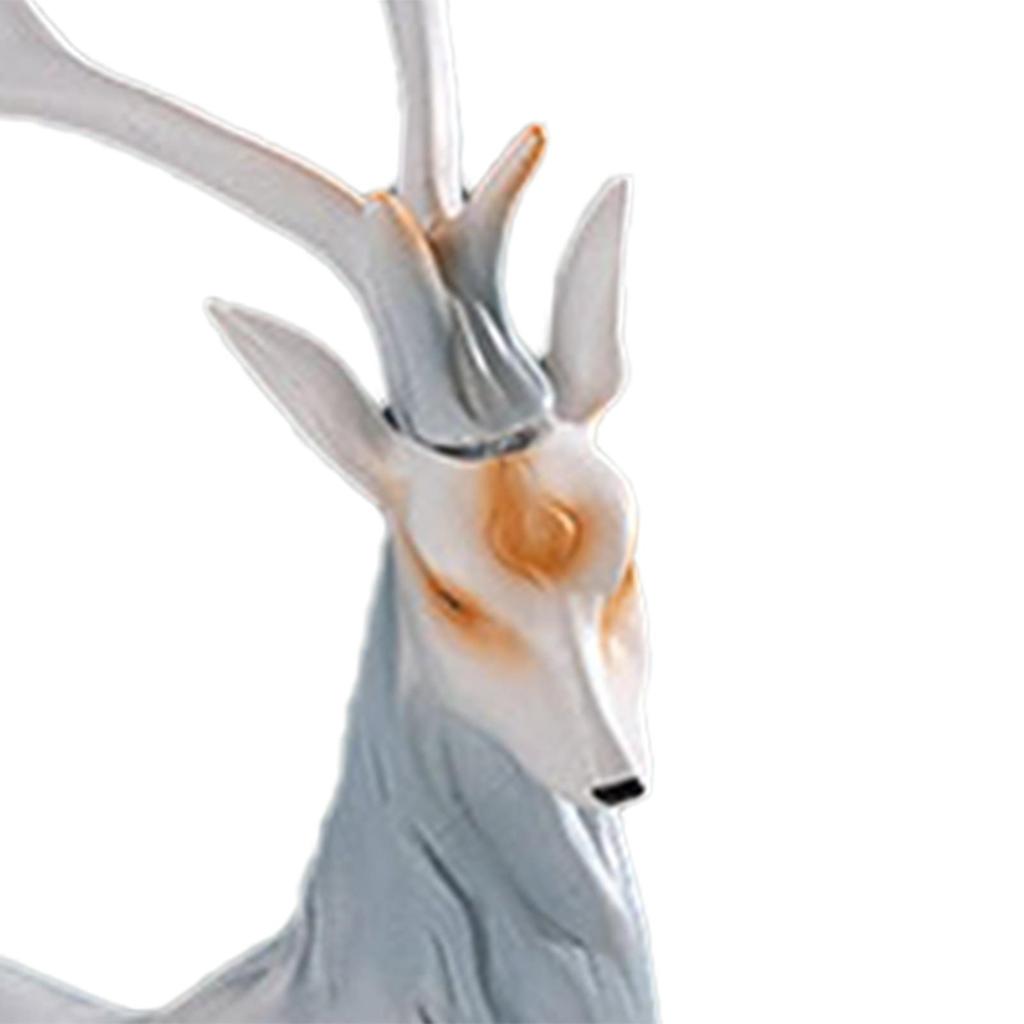 Elk Figurine Deer Statue Modern Resin Collection Desktop Ornament for Bedroom