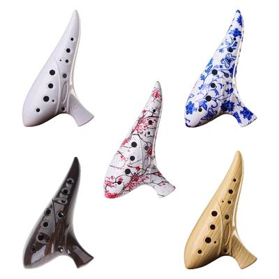 12 Hole Ceramic Ocarina Musical Device Smooth Surfaces Texture Balanced Tone Output for Aspiring Musicians and Collectors