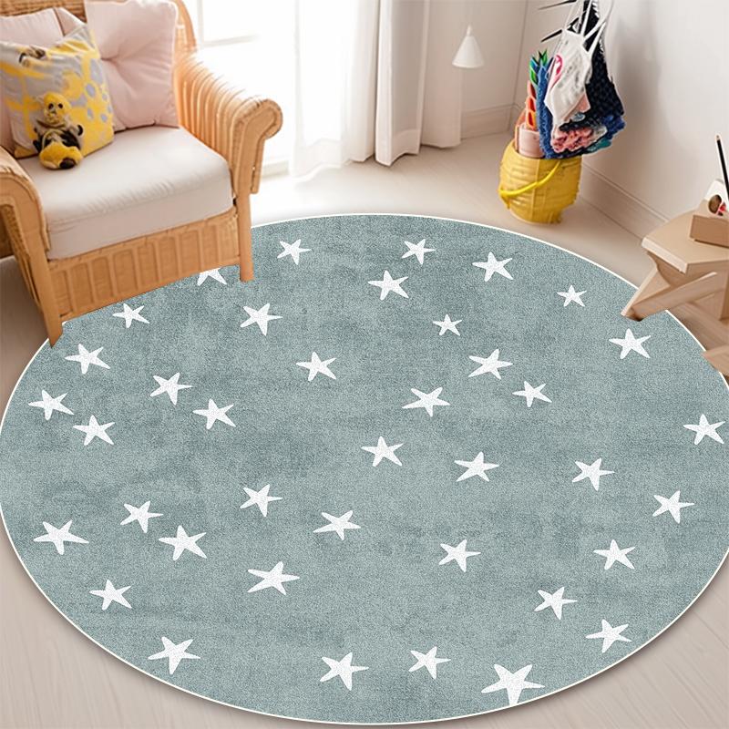 

Милый мультяшный узор круглый ковер украшение для гостиной диванная зона противоскользящий моющийся коврик декор детской спальни мягкий коврик для пола 60*60cm