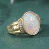 Exquisite Oval Inlaid Faux Opal White CZ Women's Ring Vintage CopperColor Daily Wear Party Jewelry Anniversary Gift