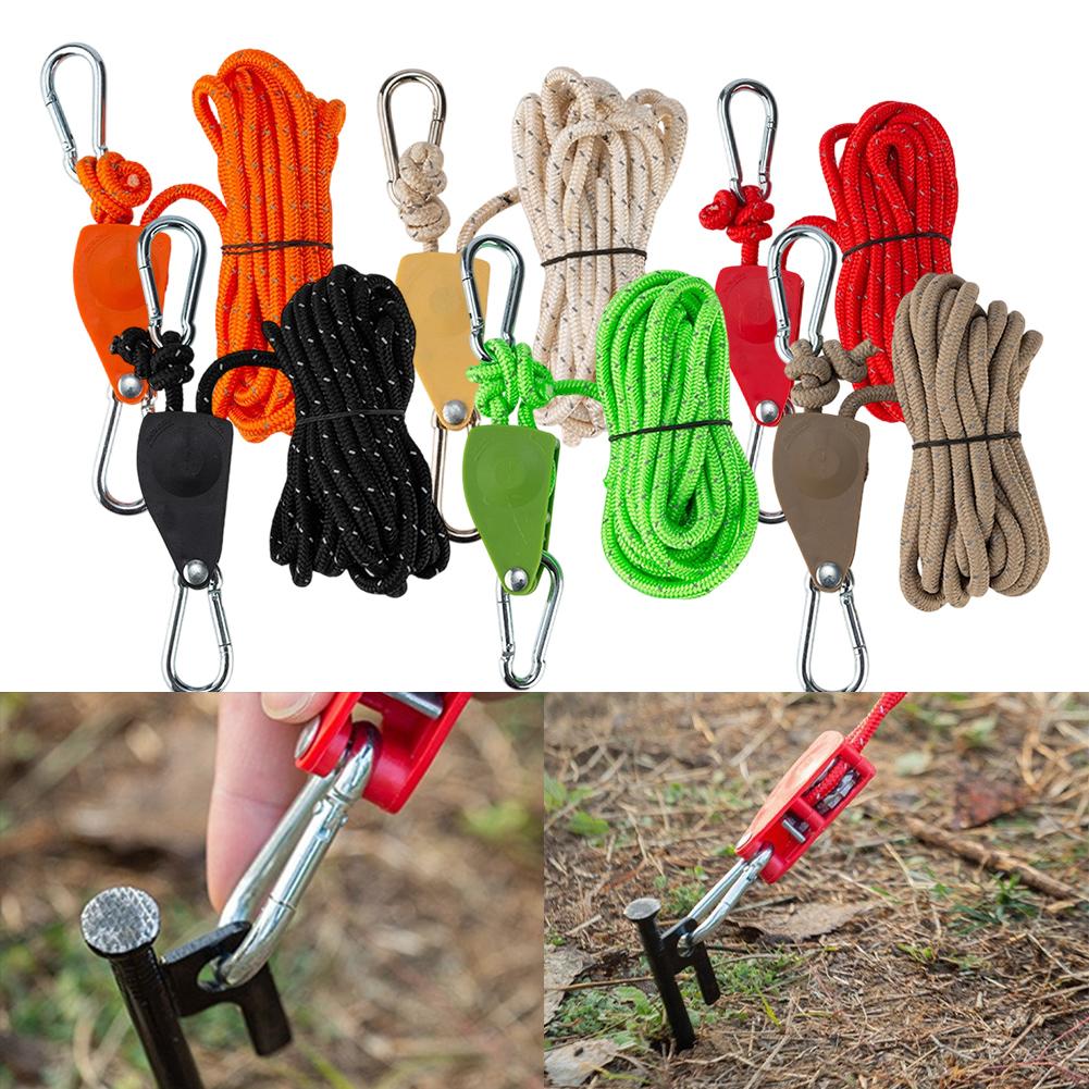 5M Length Adjustable Lanyard Pulley Hook Tent Fastener