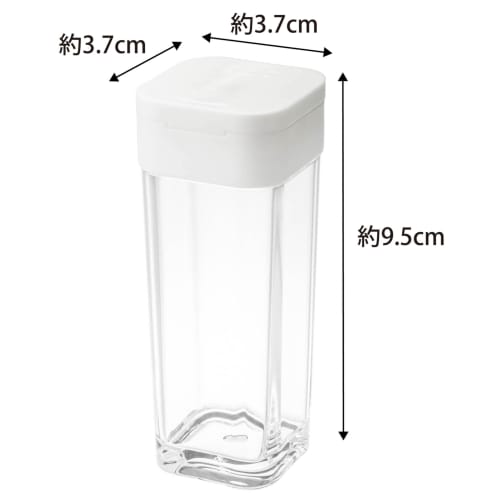 Yamazaki Tower Spice Bottle, White, Approx. W3.7 x D3.7 x H9.5cm, Salt, Seasoning Container, Sliding Closure, 2863