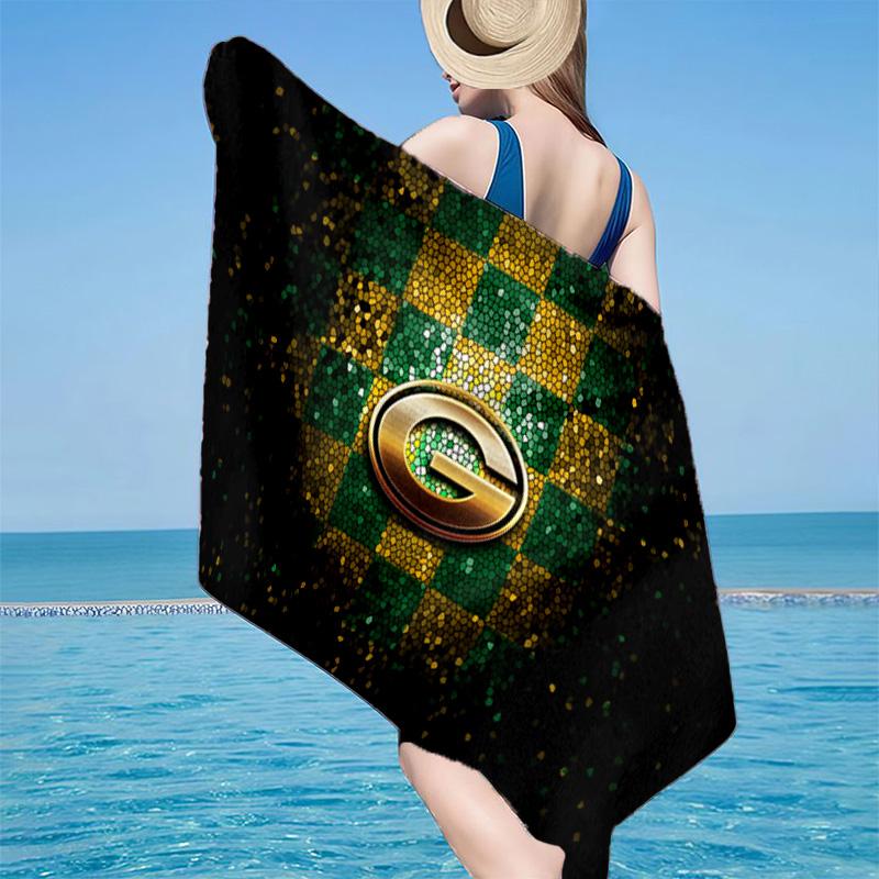 Green Bay Packers Gear Microfiber Beach Towel, Lightweight And Quick-Dry, for Summer Travel, Beach Essential, Swimming Pool