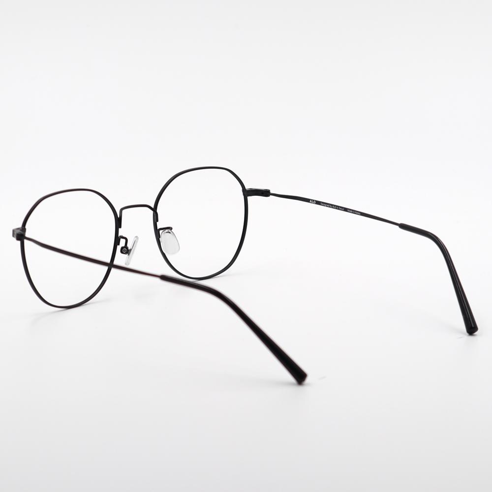 Alloaiweeo [Alo Basic] Al8203 0909M Mild Square Black Metal Glasses