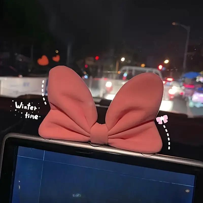 

1 PC Charming Pink Car Dashboard Bow for Car Dashboard and Home - Cute Fabric Accessory