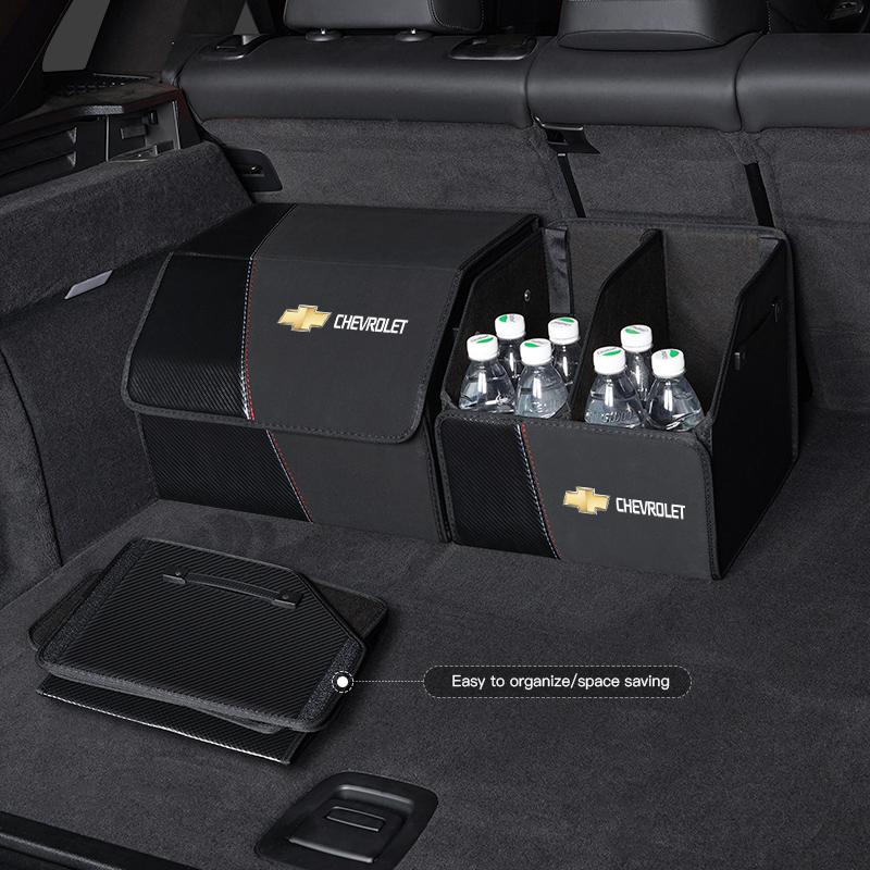 Car Trunk Leather Organizer Bin Travel Storage Box For Chevrolet Cruze Malibu Colorado Suburban Equinox Blazer Trax Camaro Spark