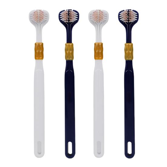 

4/6 шт. Трехсторонняя зубная щетка со скребком для языка Мягкие зубные щетки Многоугольная Глубокая очистка Скребок для языка Зубная щетка 4pcs