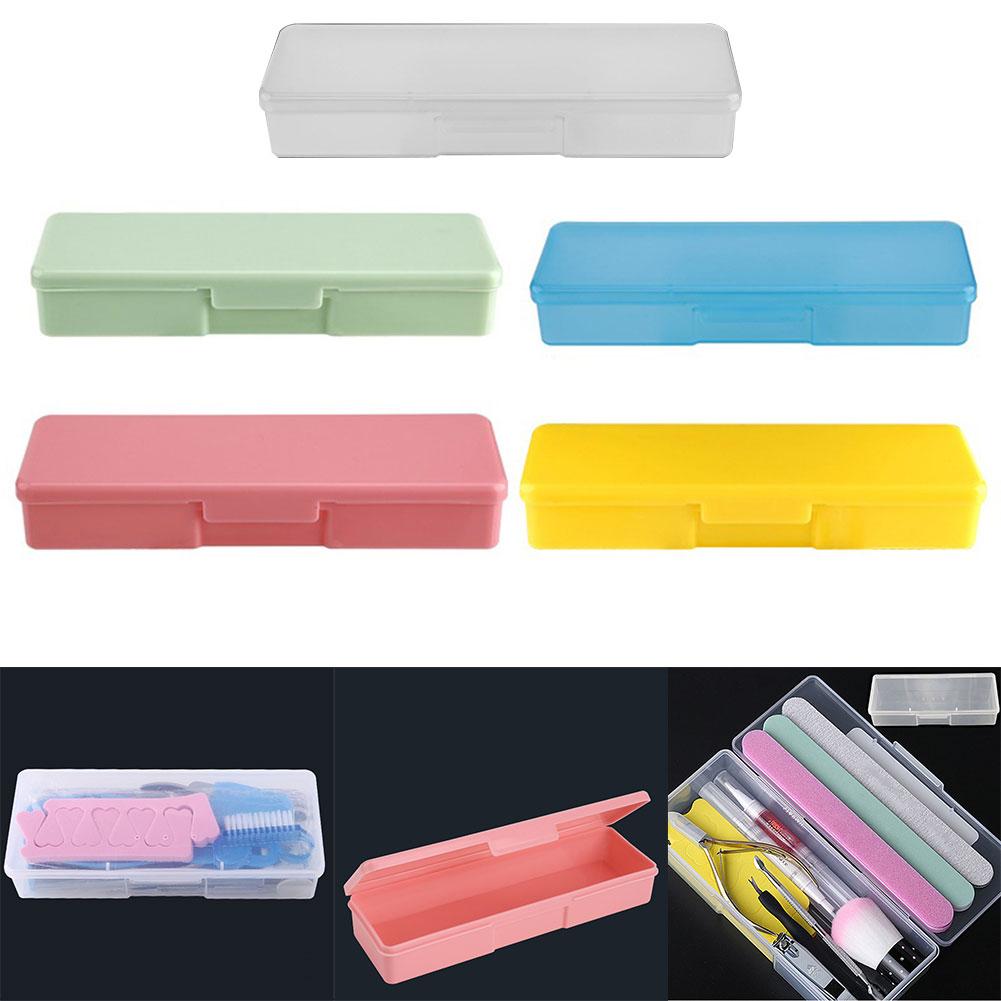 18.8*7*3cm Nails Storage Box Blue Pink Plastic Case White