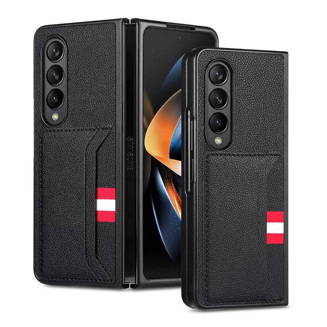 Anti-Fall-Schutzhülle mit stoßfestem Kartensteckplatz für Samsung Galaxy Z Fold 4 Fold3 Fold4 Fold 3 2 Fold2 Luxus-Lederschutzhüllen