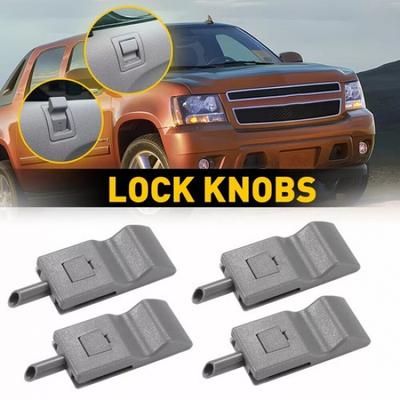 Door Lock Knob Front Rear Gray 4 PCS For 2007-2013 Chevy/GMC Silverado/Sierra