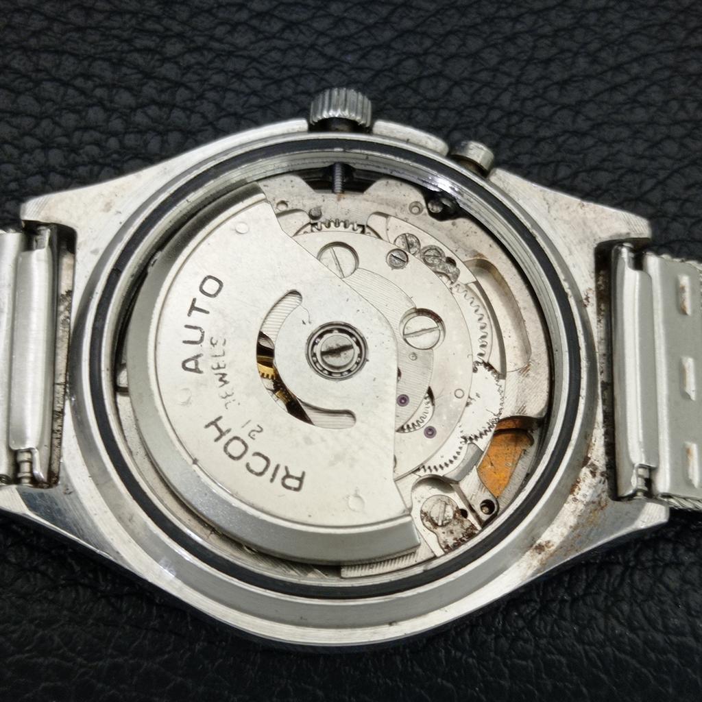JAPAN VINTAGE RICOH R31 AUTOMATIC MENS BLUE COLOR DIAL WATCH a707730-1