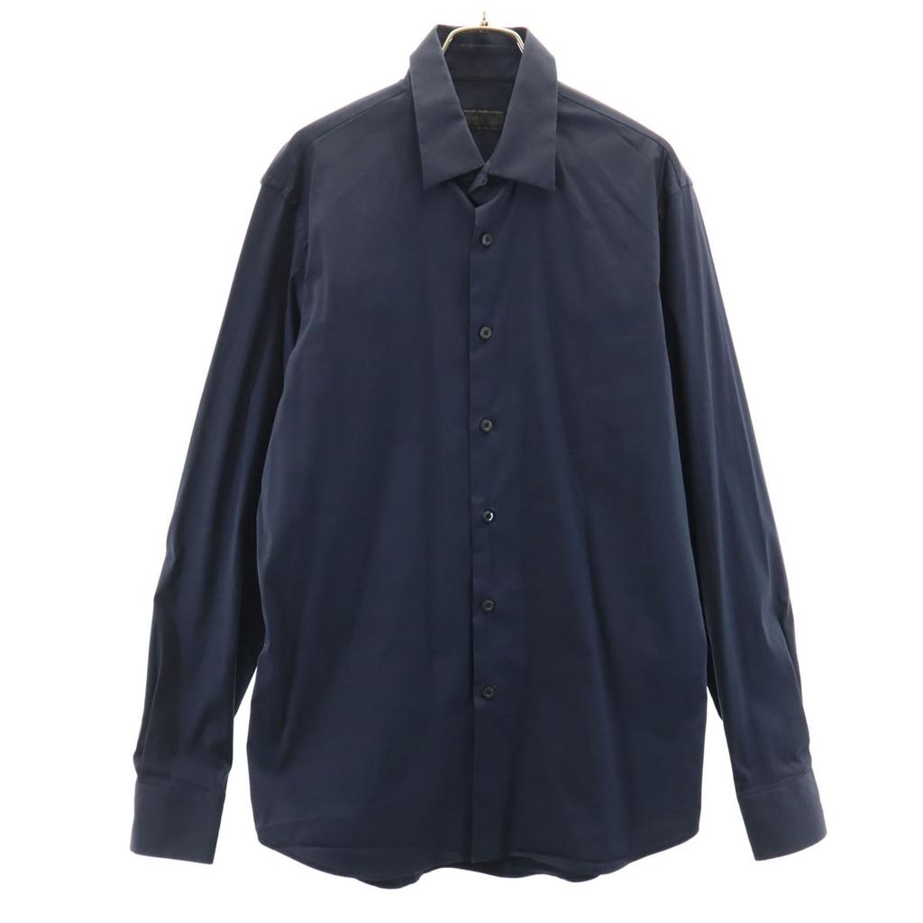 PRADA made in Italy Long sleeve shirt 40 Navy stretch Men's Used