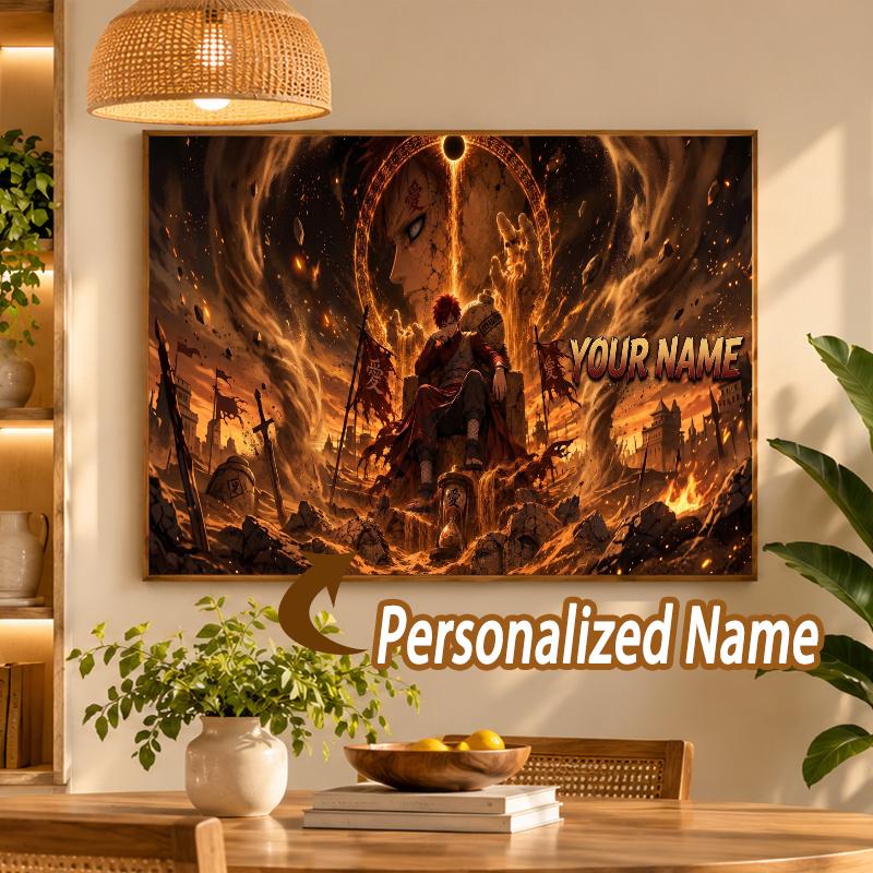 Gaara Naruto Custom Name Diamond Painting Personalized 5D Full Drill DIY Diamond Art Home Decor