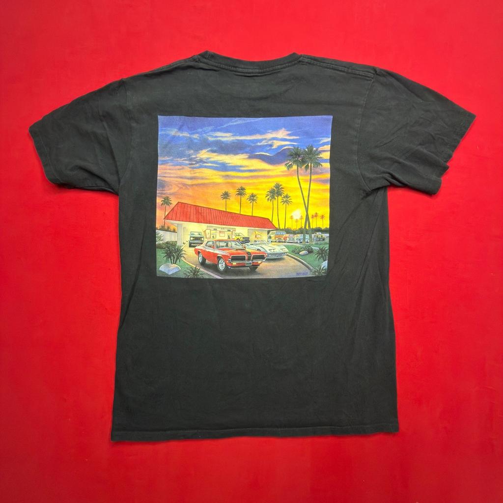 In-N-Out Burger California Graphic T-Shirt Mens Medium Black Sunset Classic Car Unisex T-Shirt