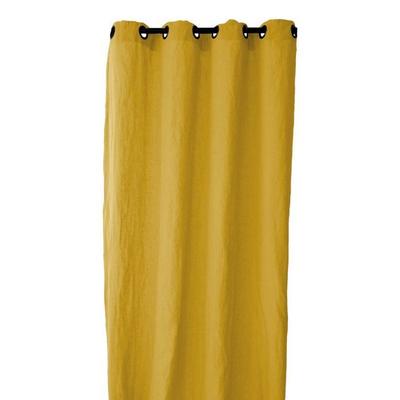 "Sonate" Eyelet Curtain 140 X 280 Cm 100% Washed Linen Southern Wind - Curry