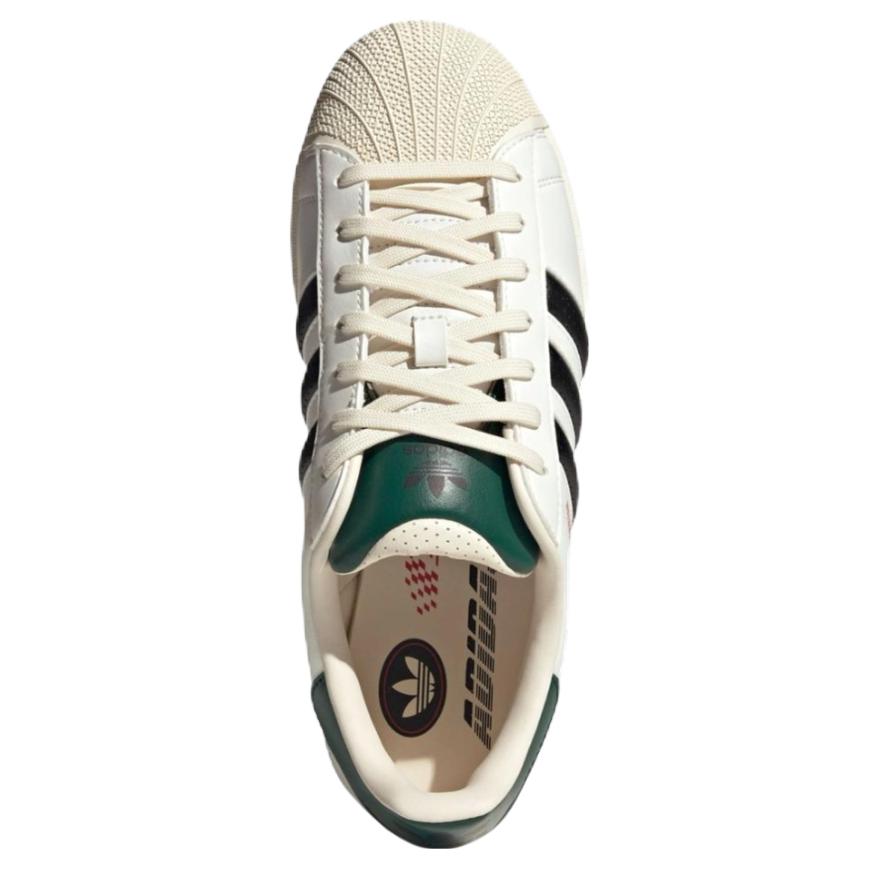adidas Orijinal Superstar Çok Yönlü Rahat Dayanıklı Düşük Üst Kaykay Ayakkabıları Unisex Spor Ayakkabı Beyaz Siyah Yeşil JP9188