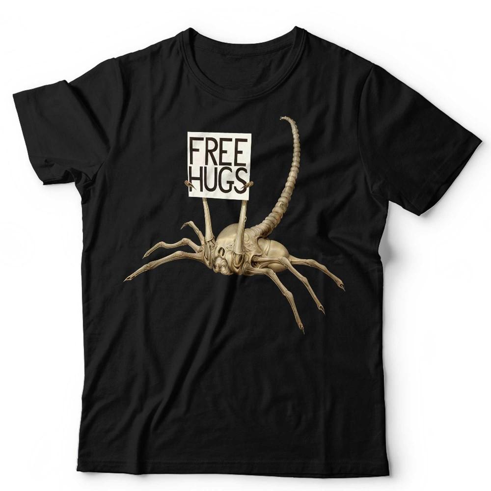 Alien Xenomorph Tshirt Funny Facehugger Free Hugs Movie Film Weyland Nostromo