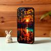 P-Picturesque S-Sunset Phone Case For iPhone17,16,15,14,13,12Plus,Pro Max,XS,5G Soft Silicone Black Cover