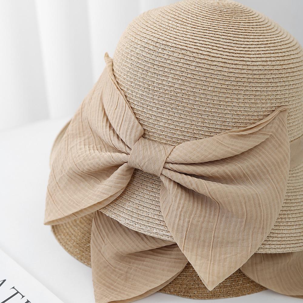 Sunscreen Hat Women's Spring and Summer Bucket Hat Small Face Fashion Light Sun Hat Woven Straw Hat