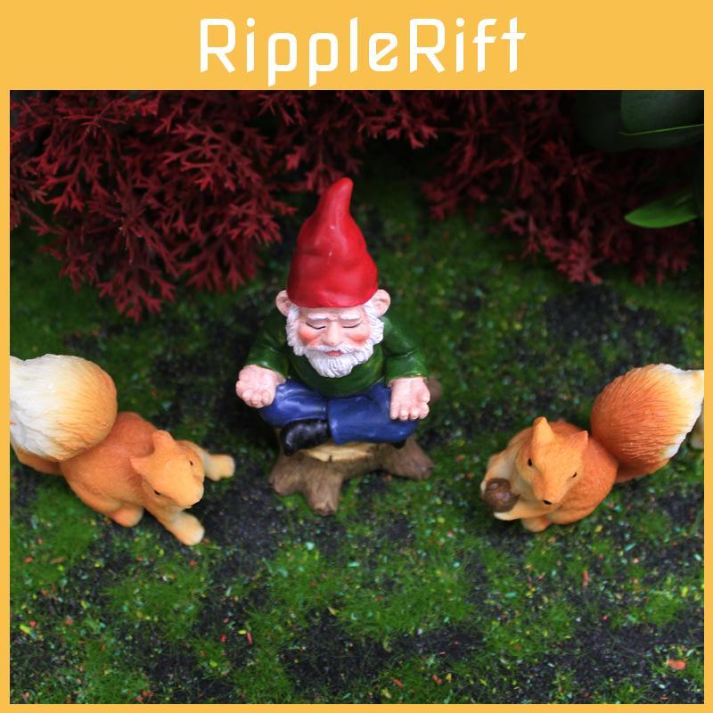 Scene Micro Resin Ornament Dwarf And Squirrel For Garden Decor Indoor Display