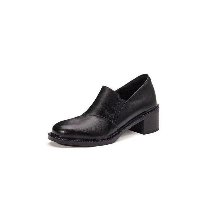 Thick-soled new spring and autumn comfortable and not tired feet retro small leather shoes commuting height-increasing single shoes