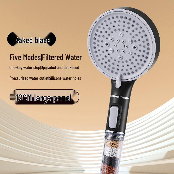 Five-Speed Large Panel Handheld Shower Head with Hose