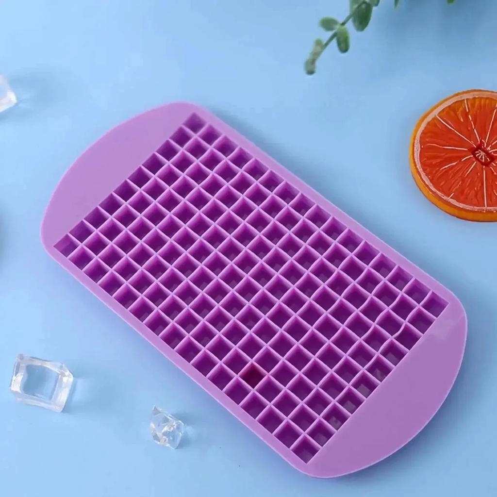 1pc/2pcs - Large Capacity 160 Grids Silicone Fruit Ice Cube Maker - DIY Small Square Ice Cube Mold - Kitchen Essential for Home