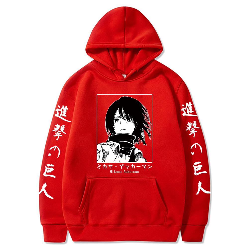 Attack On Titan Manga Hoodies Anime Mikasa Ackerman Printed Sweatshirt Casual Clothes Harajuku Hoodies Sweatshirt