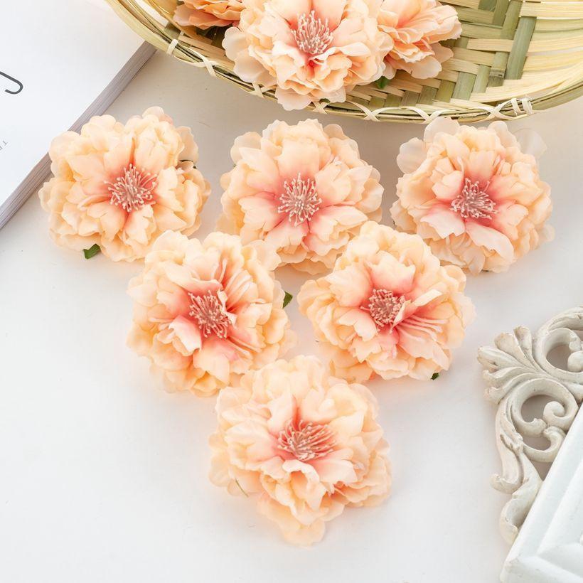 50/80pcs Artificial Silk Peony Flower Diy gift hairpin Home Party Wedding bridal bouquet wreath Decoration Outdoor Garden arch