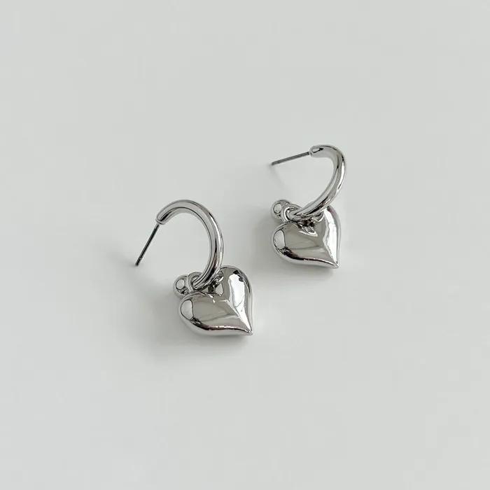 volume heart ring earrings (2colors)