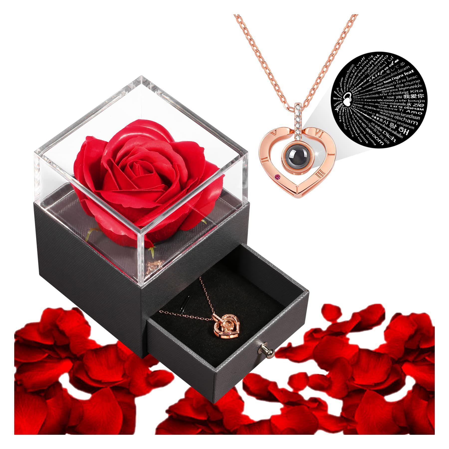 

Новое 100 I Love You Языковое ожерелье Модный бесцветный высококачественный кулон в виде сердца любви electroplated real gold