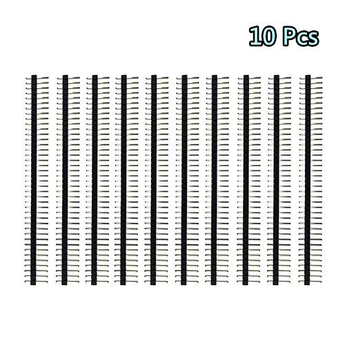 40 Pin 1x40 Single Row Male and Female 2.54 Breakable Pin Header PCB JST Connector Strip for Arduino Black