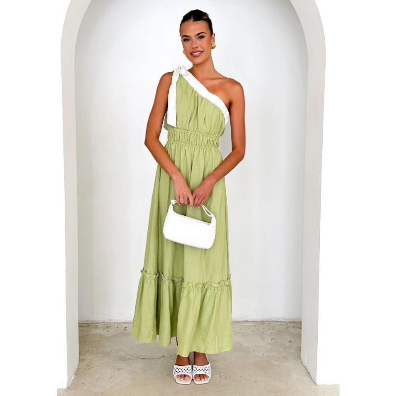 Women's Summer Fashion Casual Lace-up Solid Color Dress