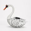 Solar Swan Garden Ornament Hand-Painted Outdoor Decorative Figurine Waterproof