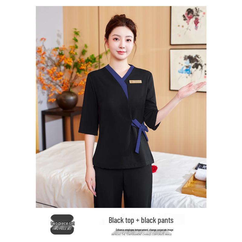 Women's High-End Beauty Spa Technician Pants Set for Head Therapists and Postpartum Recovery.