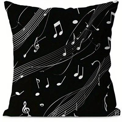 Home Decor Music Notes Pattern Pillowcase For Home Decor Pattern Cushion Cover Suitable For Sofa Bedroom Car Pillow Cover